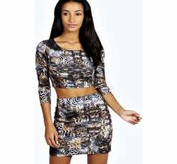 boohoo Lottie Wild Thing Printed Bodycon Mini Skirt -