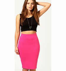 boohoo Maddie Jersey Midi Length Tube Skirt - pink