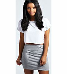 boohoo Maisy Basic Bodycon Mini Skirt - grey marl