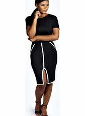 boohoo Marnie Contrast Piping Detail Pencil Skirt -