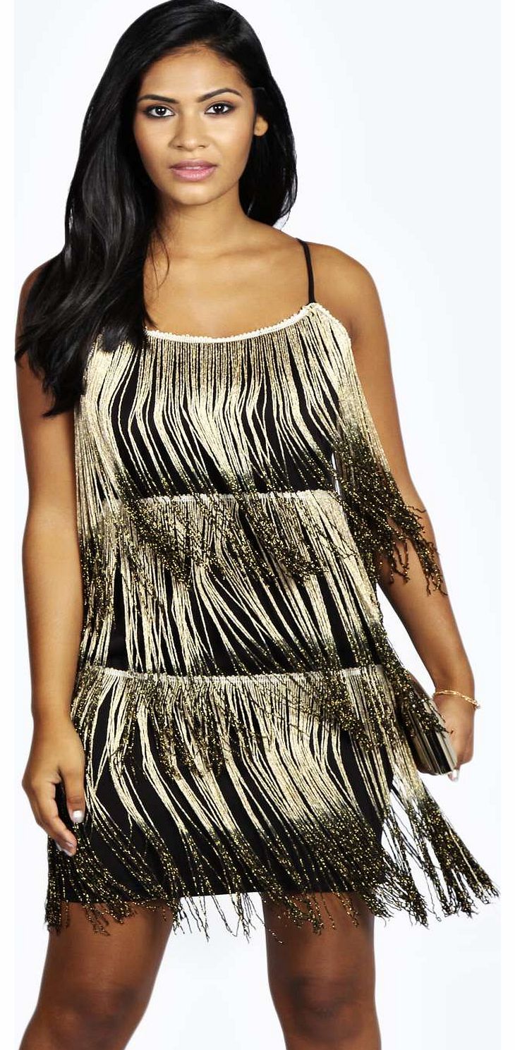 Melissa Fringe Metallic Dress - multi azz18633