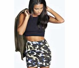 boohoo Mercy Brush Stroke Mini Skirt - multi azz20470