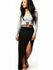 boohoo Michelle Viscose Maxi Skirt - black azz27984