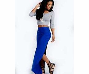 boohoo Michelle Viscose Maxi Skirt - cobalt azz27984