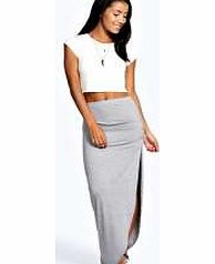 boohoo Michelle Viscose Maxi Skirt - grey marl azz51259