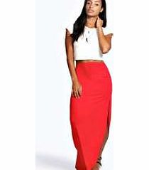 boohoo Michelle Viscose Maxi Skirt - tomato azz51259