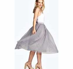 boohoo Midi Length Full Net Tutu Skirt - grey azz12777