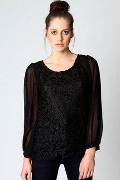 Milly Crochet Detail Blouse Female