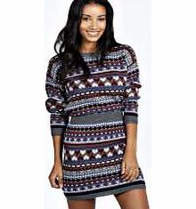 boohoo Mindy Festive Patterned Knitted Skirt - multi