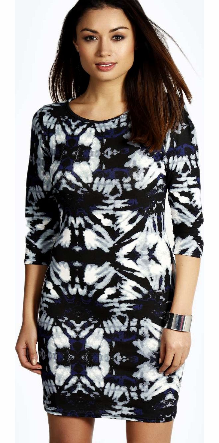 Molly Marble Print Mini Bodycon Dress - multi