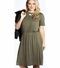 Molly Slouchy Midi Dress - khaki pzz98759