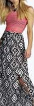 boohoo Monochrome Aztec Maxi Skirt - black azz13633