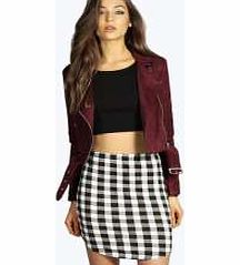 boohoo Monochrome Check Mini Skirt - black azz12183