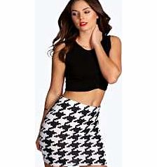 boohoo Monochrome Dogtooth Mini Skirt - multi azz10377