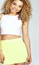 boohoo Neon Basic Bodycon Mini Skirt - neon-yellow