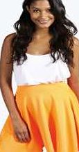 boohoo Neon Scuba Skater Skirt - neon-orange azz05250