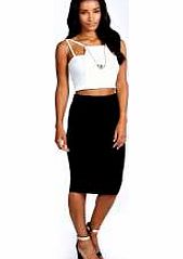 boohoo Petite Maddie Jersey Midi Length Tube Skirt -