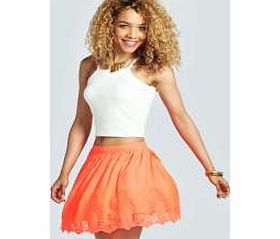 boohoo Philippa Crochet Trim Chiffon Mini Skirt -