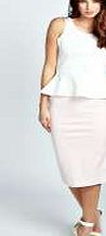 boohoo PU Midi Skirt - baby pink azz32367