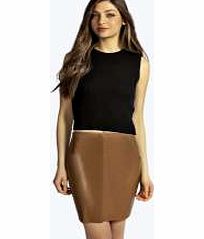 boohoo PU Mini Skirt - tan azz12816