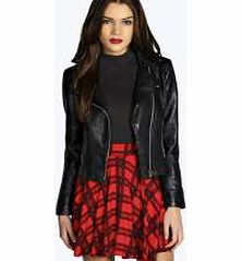 boohoo Red Check Skater Skirt - red azz14203