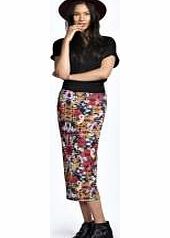 boohoo Rikki Multi Print Tube Skirt - multi azz21084