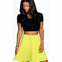 boohoo Roseanna Colour Pop Skater Skirt - lime azz34745