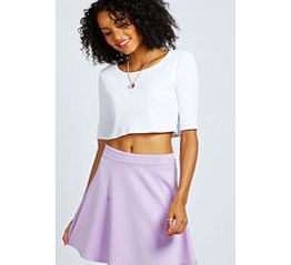 boohoo Roseanna Scuba Skater Skirt - lilac azz31864