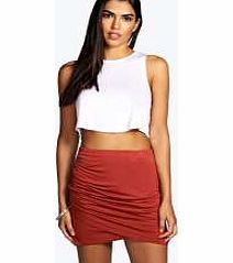 boohoo Rouched Wrap Mini Skirt - terracotta azz11750