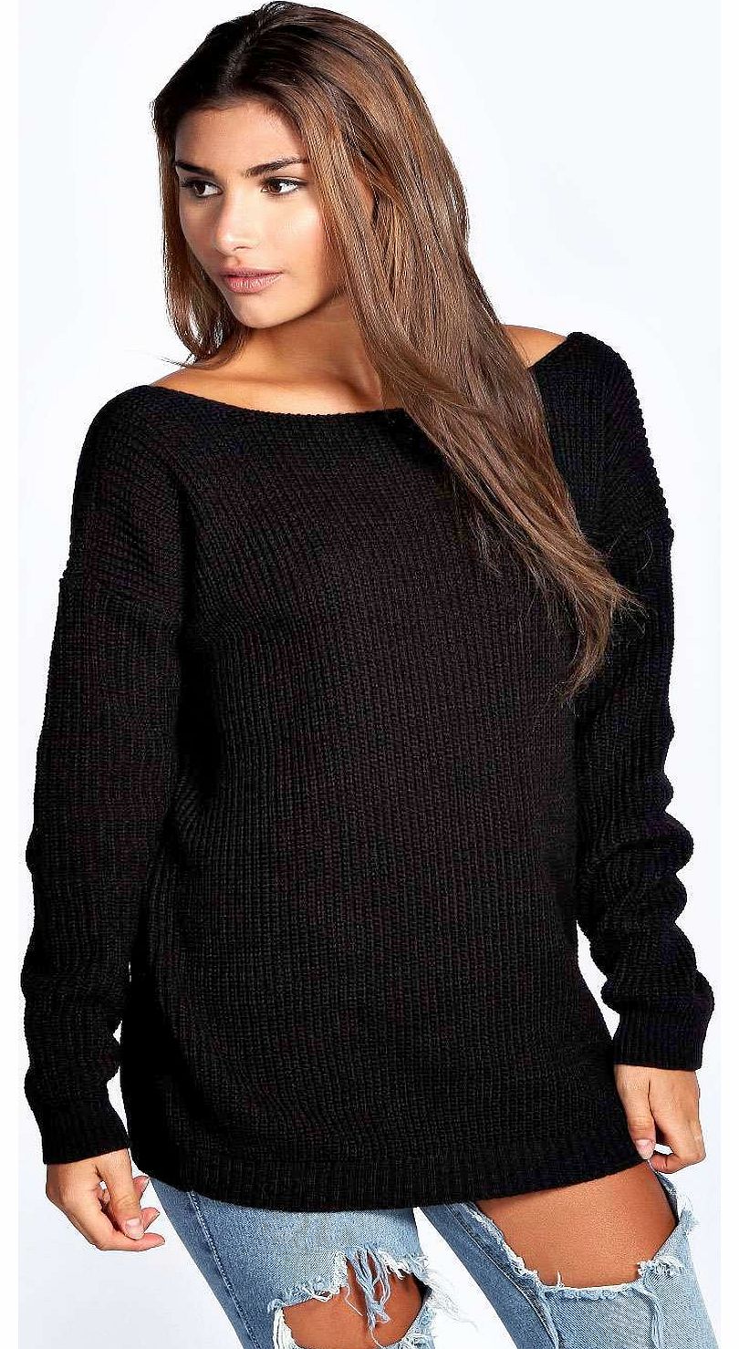 Samiah V Back Jumper - black azz18891