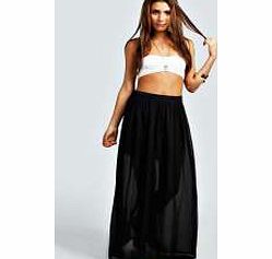 boohoo Sammie Chiffon Woven Maxi Skirt - black azz27271