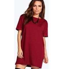 Scarlett Roll Back Ponte Shift Dress - plum