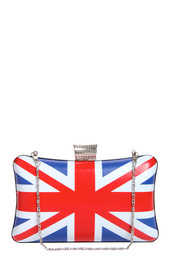 Selina Diamante Clasp Union Jack Large Box Clutch