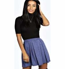 boohoo Slub Knit Skater Skirt - royal azz19242