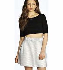 boohoo Spot Mono Jaquard A Line Skirt - white azz12198