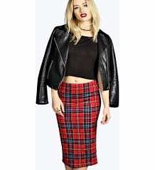 boohoo Tartan Midi Skirt - red azz14202