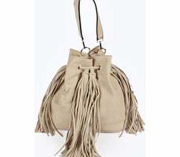 tassel Duffle Bag - beige azz13050