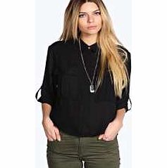 Teresa Pocket Utility Short Sleeve Boxy Shirt -