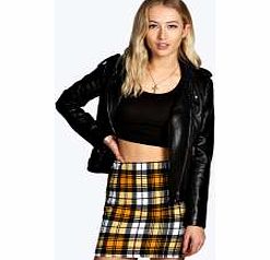 boohoo Textured Check Print Mini Skirt - multi azz11731