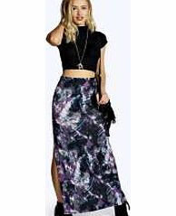 boohoo Tie Dye Split Hem Maxi Skirt - multi azz09510