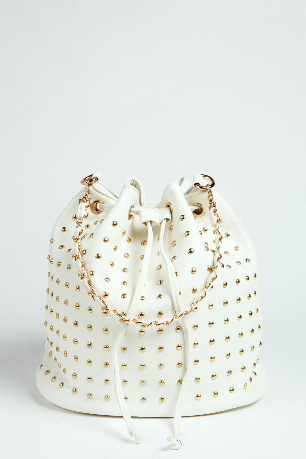 Vanessa Stud Duffle Bag - white, white