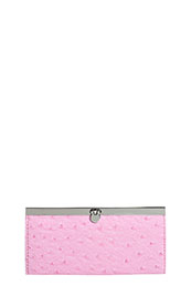 Zahra Faux Ostrich Clip Clasp Purse