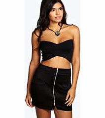 boohoo Zip Front Utility Mini Skirt - black azz10611