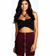 boohoo Zip Front Utility Mini Skirt - plum azz10611