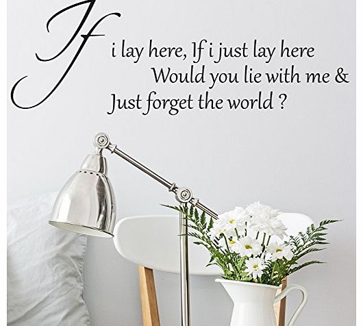 booizzi If i lay here Snow Patrol Lyrics Wall Sticker Decal - Bedroom - Small