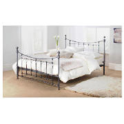 King Metal Bed Frame, Silver &