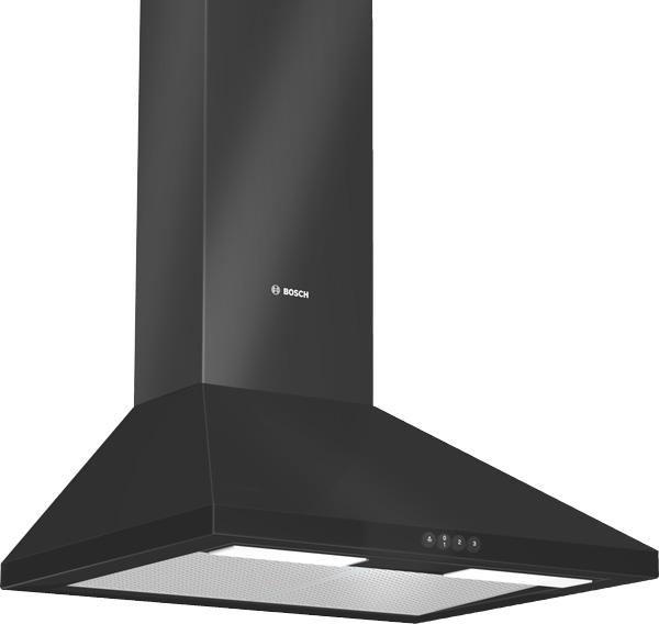 DWW062460B 60cm Chimney Hood in Black with