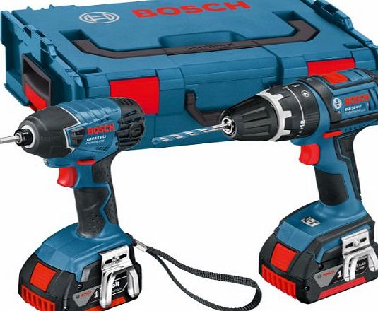 Bosch GSB18V-LI 18V Li-Ion Cordless Dynamicseries Combi Drill/ Impact Driver with 2 x 4Ah Batteries