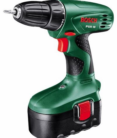 Bosch PSR 18 Cordless 18 Volt Drill/Driver, 1 x NiCD Battery