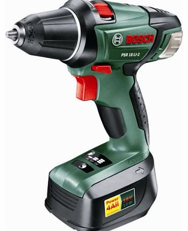 PSR 18 LI-2 0603973370 Cordless 18 Volt Drill/Driver, 1 x Li-Ion Battery